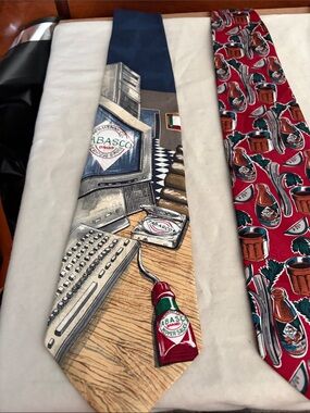 Title: Lot of 4 Vintage Tabasco Brand Novelty Silk Ties - Computer Geek and more